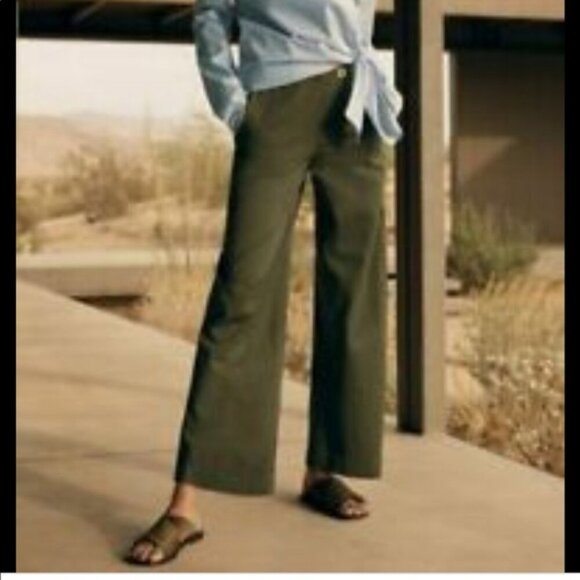 Theory Pants Size 4 Namid Ts Washed Wide Leg Chinos - Picture 1 of 17